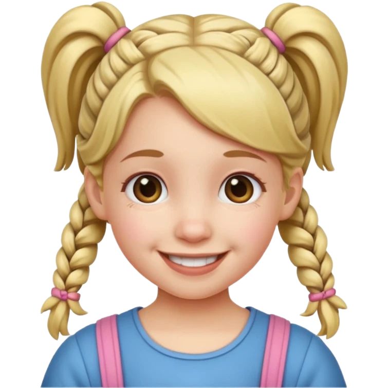 bambina with pigtails emoji