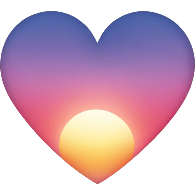 Heart with sunrise emoji
