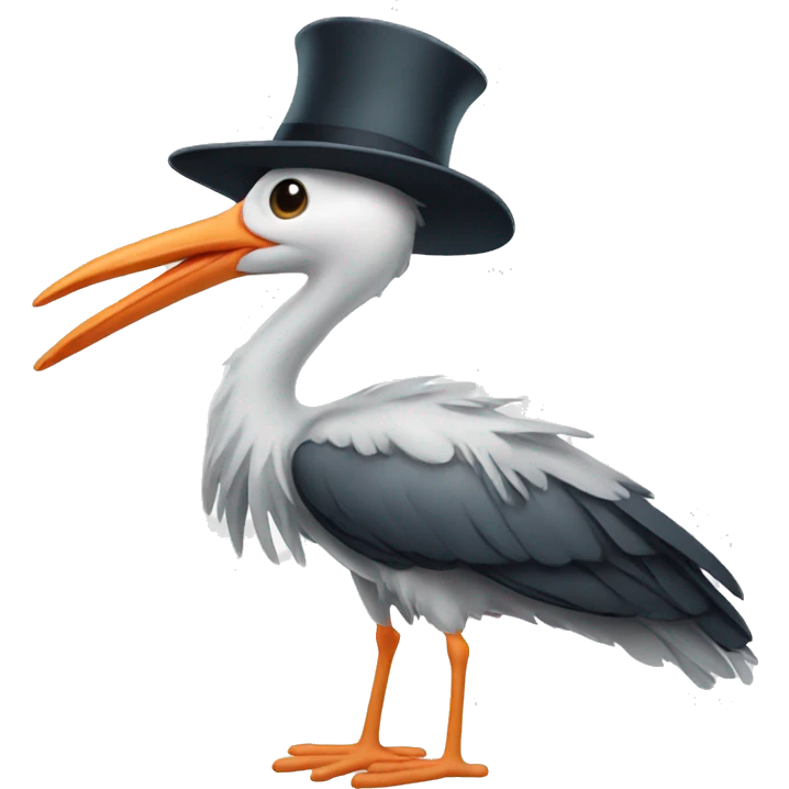 stork with a magic wand and hat emoji