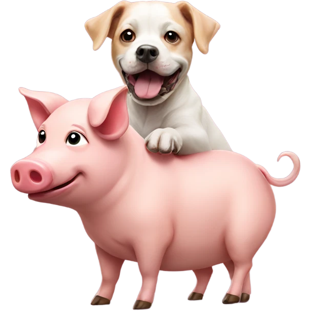 Dog riding a pig emoji