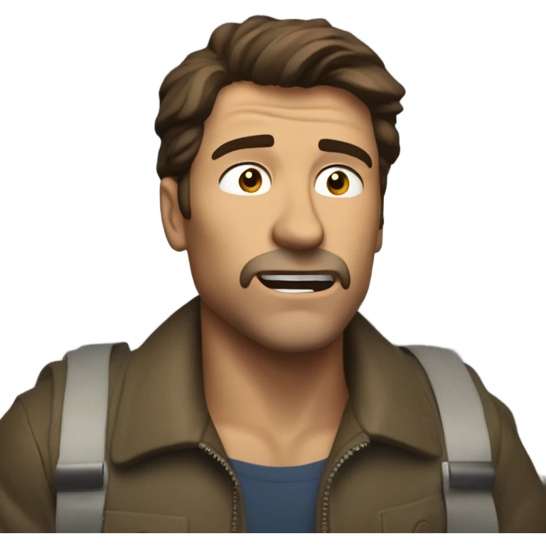 Brown haired mullet man flying plane that’s crashing emoji
