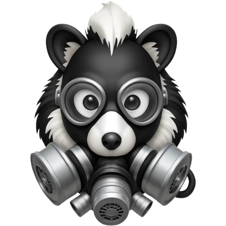 Skunk wearing gas mask  emoji