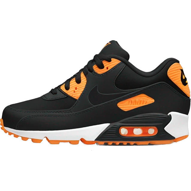 make me nike air max 90 in black and orange emoji