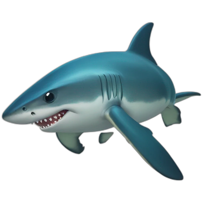 Requin sur une tortue emoji