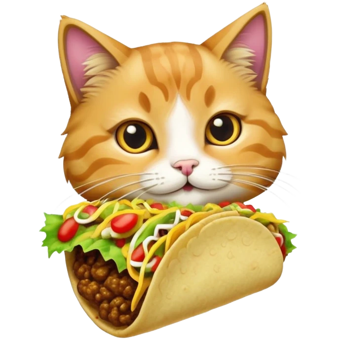 Cat eating taco emoji
