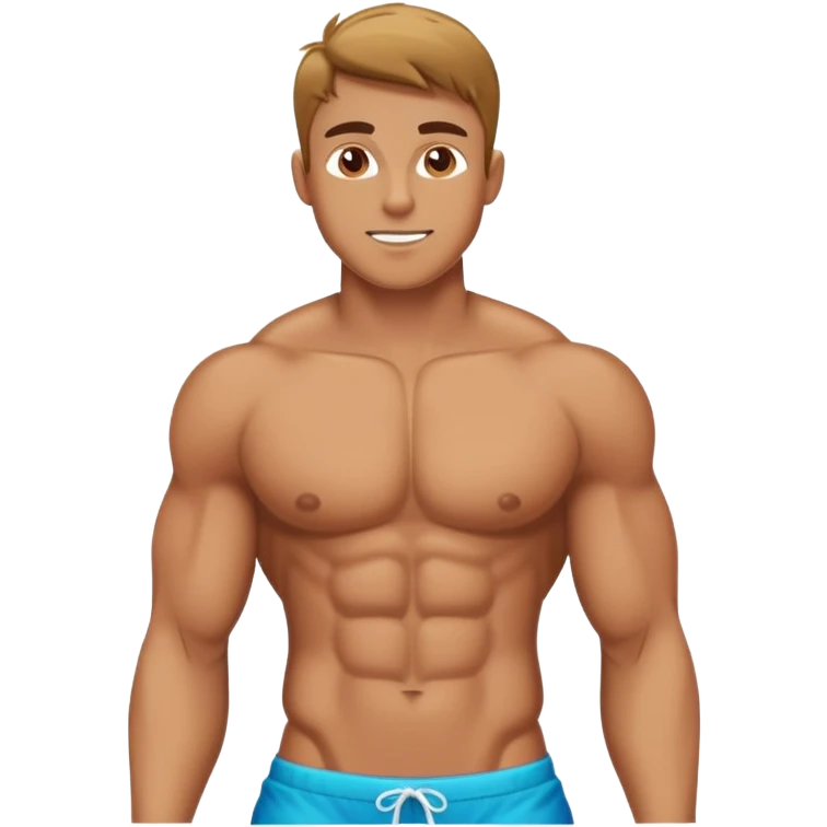 Guy with abs and beach body  emoji