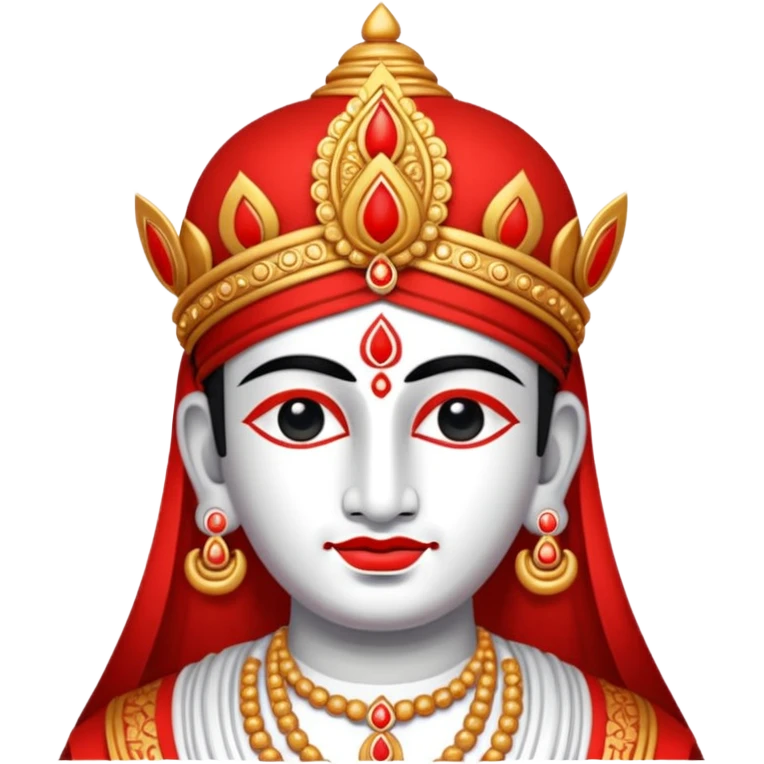 Create lord Venkateshwara tilak emoji , it should be in red and white in colour, i.e, left and right lines are in white colour and between left and right lines there is a red colour line emoji