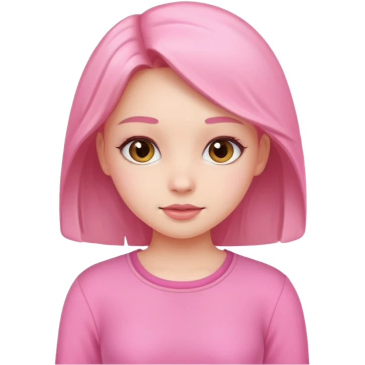 Cute girl with pink outfit emoji