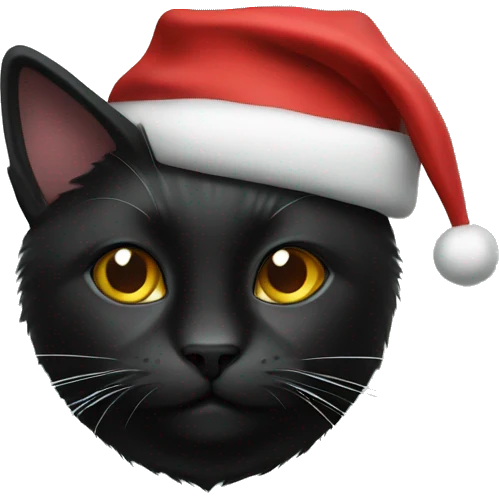 Black cat with Santa hat emoji