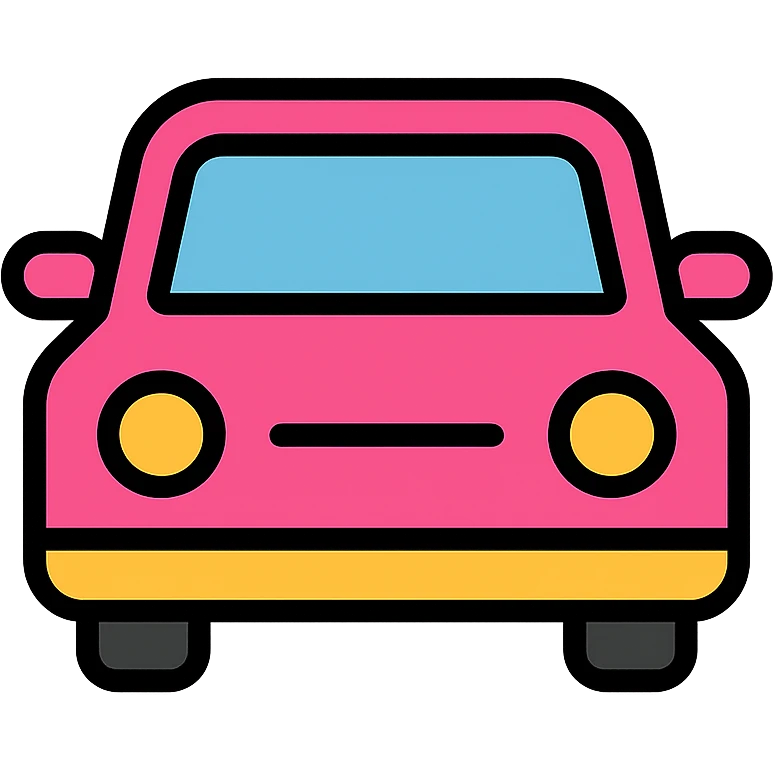 pink car icon with color outline emoji