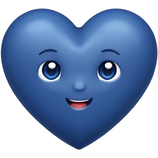Dark blue heart with the words Hi cutie in the middle  emoji