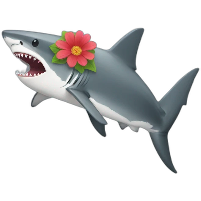 shark with a flower emoji