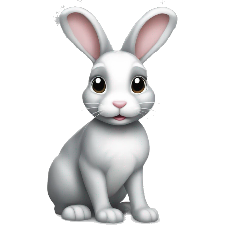 Bunny white and grey under christmas tree emoji