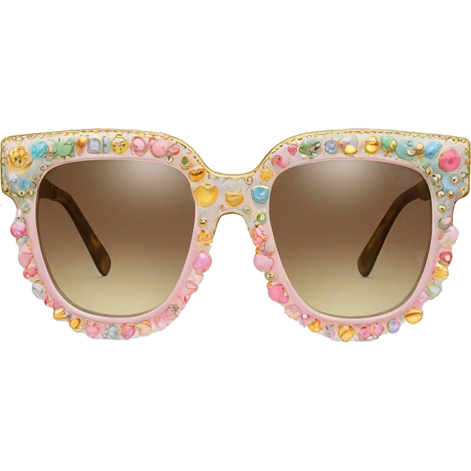Dolce and Gabbana sunglasses with colourful pastel ornament and golden detais  emoji