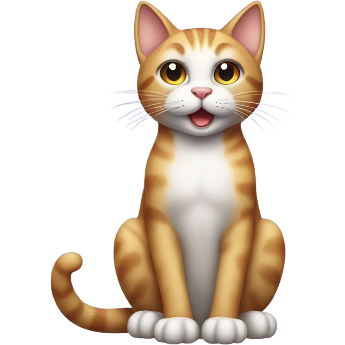 Cat holding up a middle finger emoji