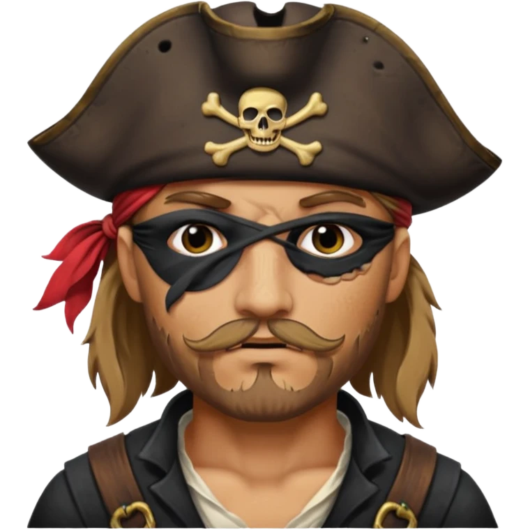 pirate with black eyepatch covering one eye emoji