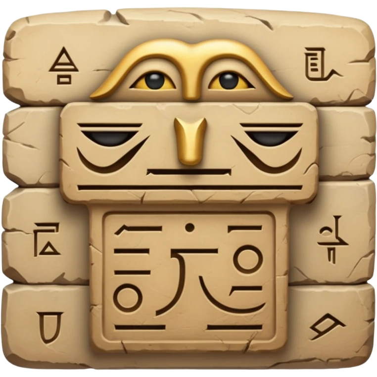 An emoji of an ancient Egyptian stone tablet with hieroglyphics carved on it.

 emoji