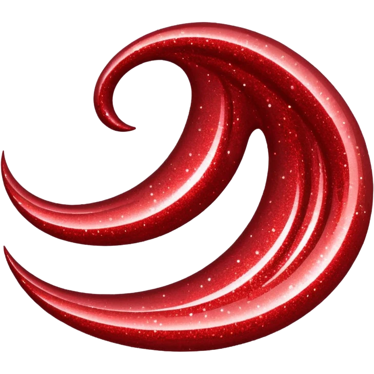 red glitter wave emoji