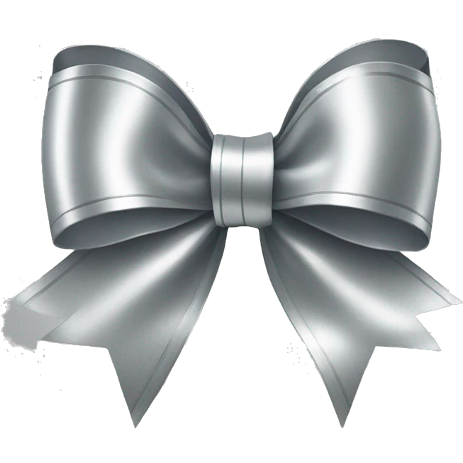 silver metallic ribbon bow emoji