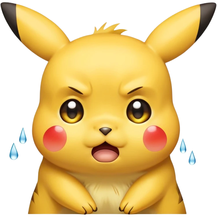sad crying Pikachu with tears emoji