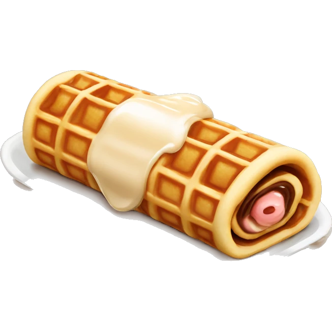 dessert waffle roll with brown condensed milk inside it emoji