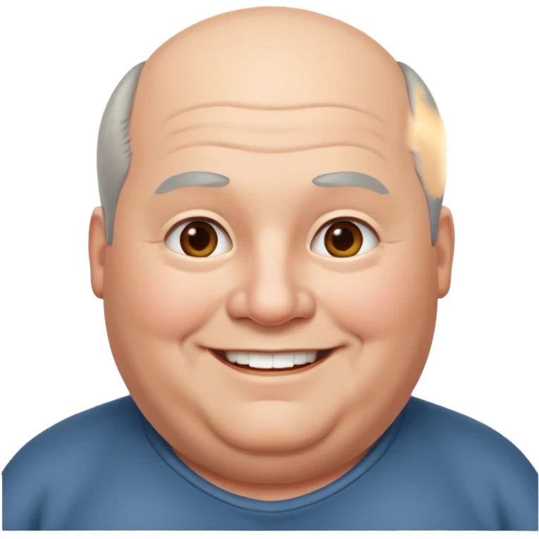 obése avec des cheveux gris calvitie emoji