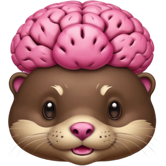 generate an otter with a very big  pink brain going out of the head emoji