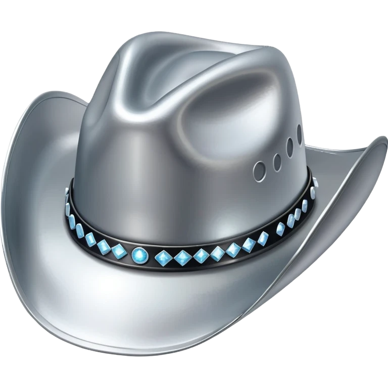 Silver disco cowboy hat emoji