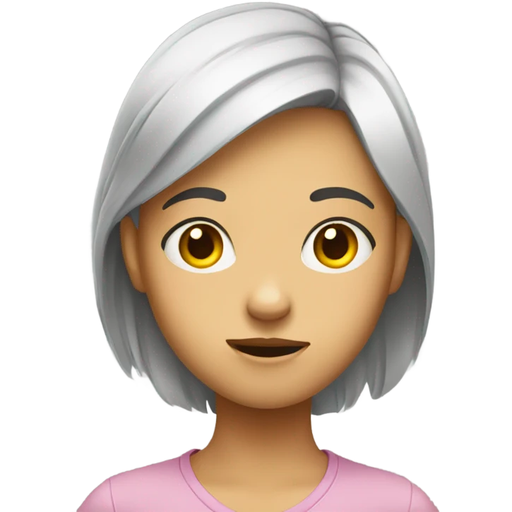 Girl with her head tilted and confused emoji