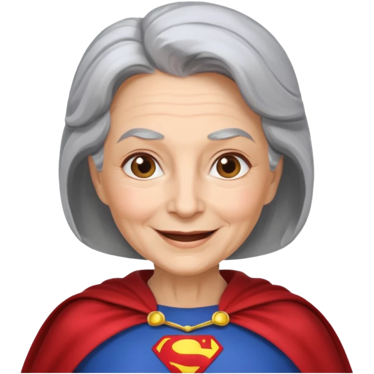 Laughing elderly superwoman emoji