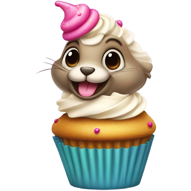 Ardilla con cupcake emoji