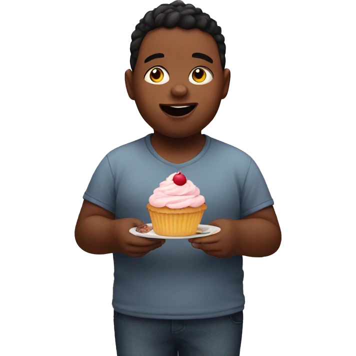 fat kid eating cupcakes  emoji
