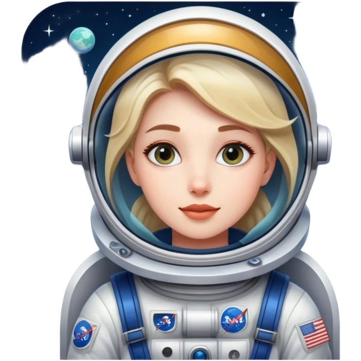 beautiful girl flying to space emoji