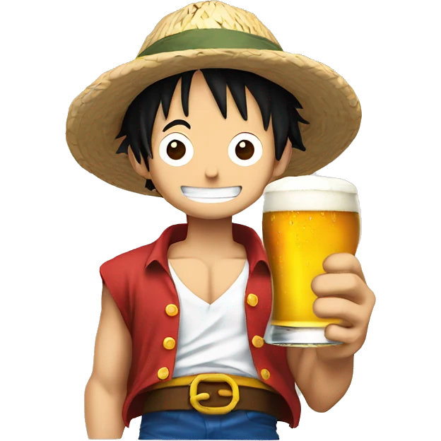 Luffy avec une biere emoji