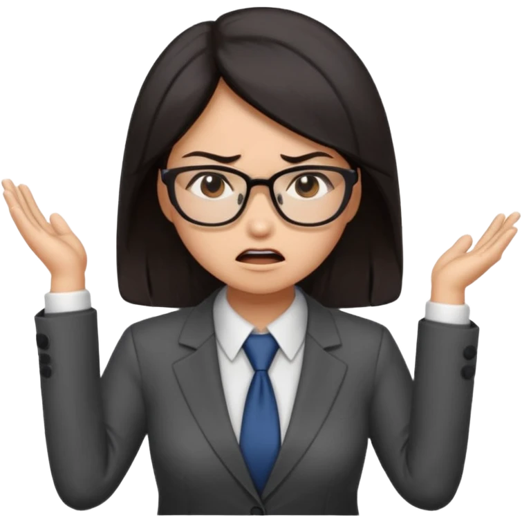 mad asian women office worker emoji