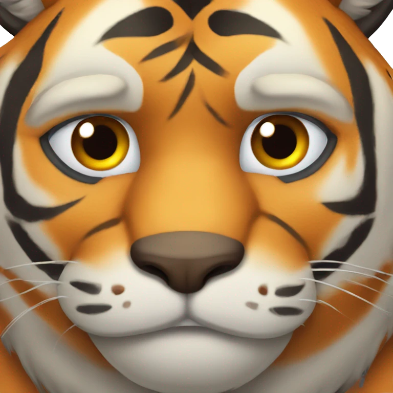 A CONCERNED TIGER WITH A DOUBLE CHIN emoji