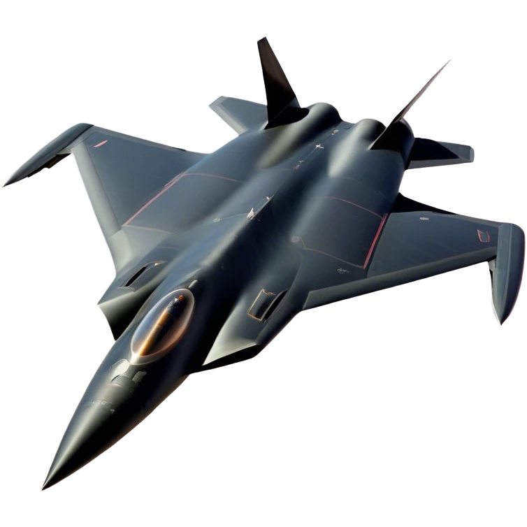 SR-71 Blackbird - Lockheed Martin (Stealth Grey) A sleek, high-speed reconnaissance aircraft with an elongated, needle-like fuselage and a smooth, aerodynamic design. The body is finished in a deep, matte jet-black with subtle panel lines and heat-resistant detailing. Its twin engines are seamlessly integrated into the structure, with sharp, swept-back wings that emphasize speed and stealth. The cockpit canopy is tinted, adding to its mysterious, high-tech aesthetic, while the overall silhouette exudes an aura of unmatched velocity and secrecy. emoji