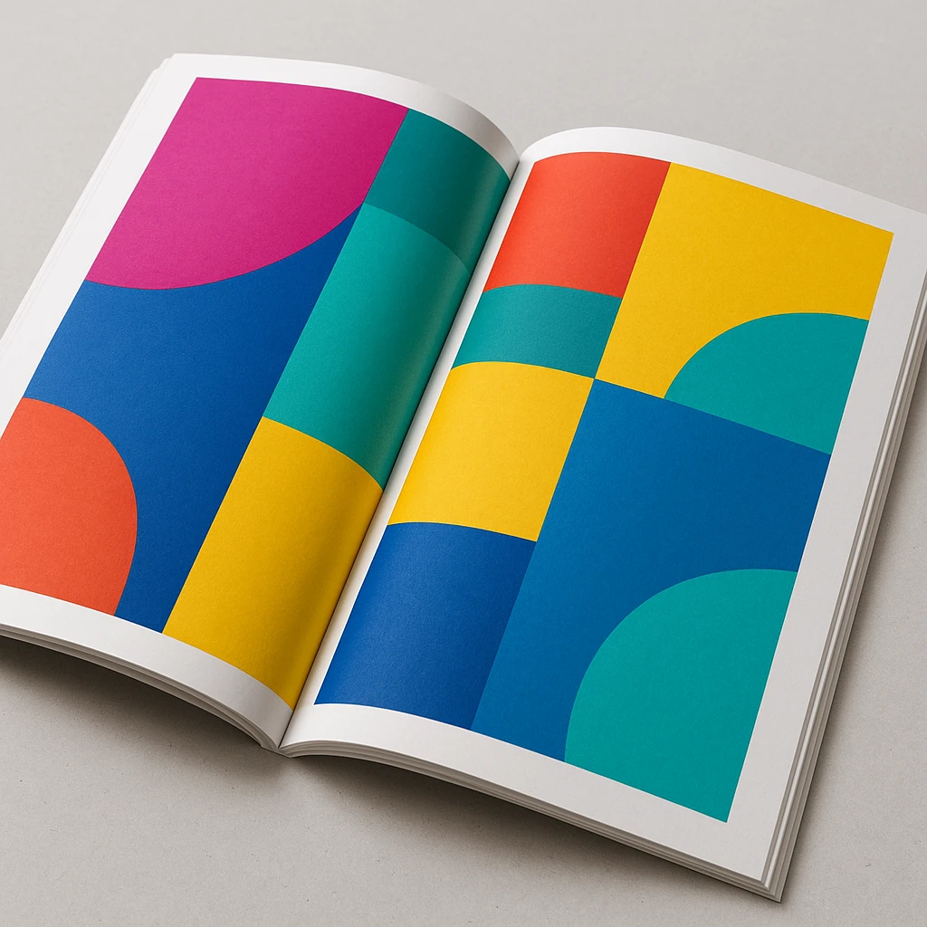 open magazine with colorful pages emoji