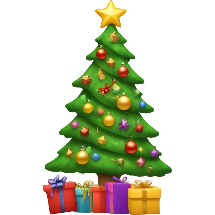 Christmas tree with lots of gifts emoji