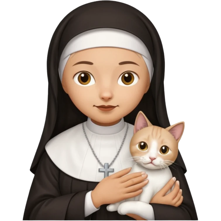Mexican nun with a cat  emoji