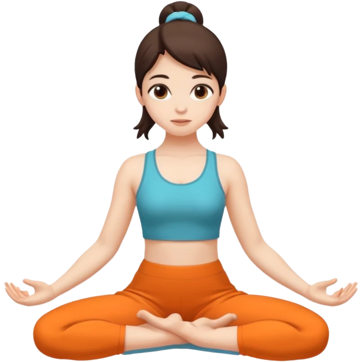 Garudasana by a girl 2D cartoon style emoji