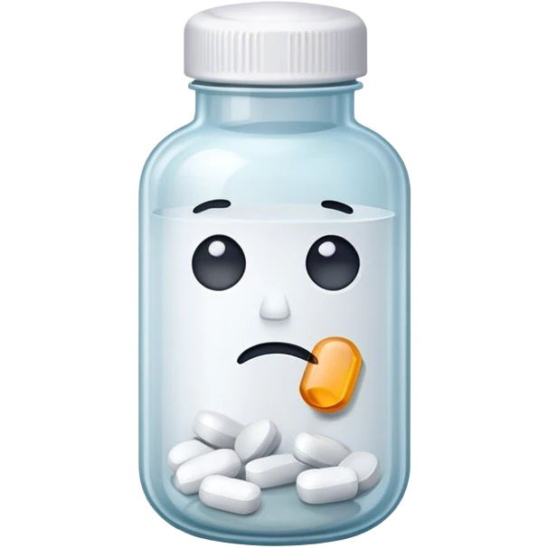 Sad pill bottle emoji