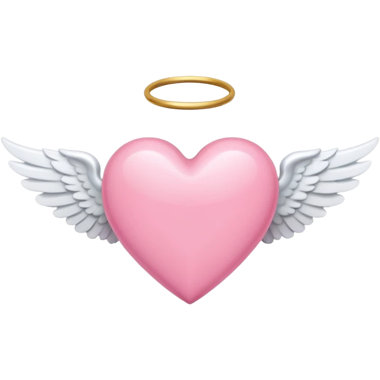 pink heart with big white angel wings centered emoji