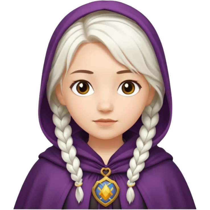 girlwith whitebraided hair, cloak emoji