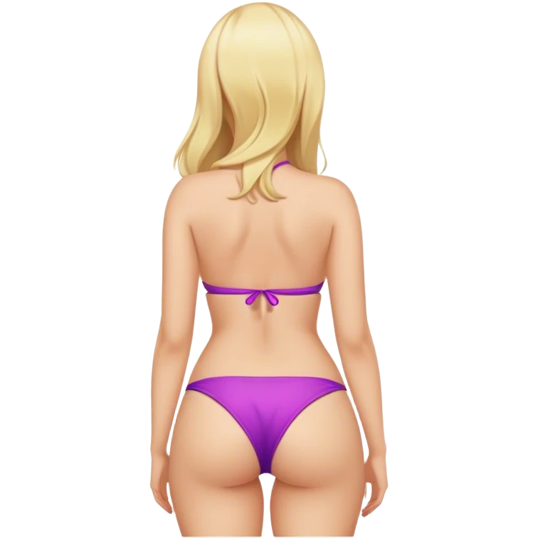 blonde one curvy girl in bikini from behind safe emoji