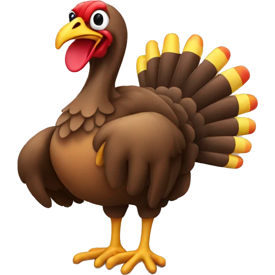 Turkey wearing clown shoes emoji