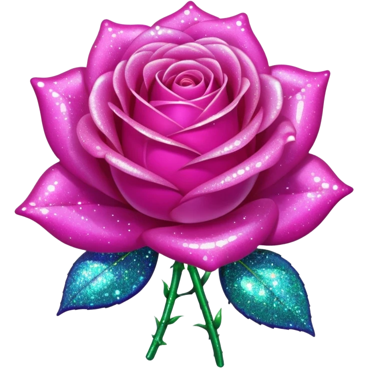 glitter fucsia rose emoji