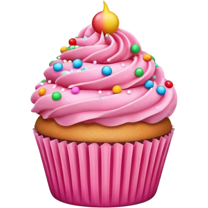 Cupcake with pink icing emoji