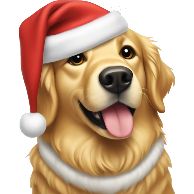 Golden retriever getting ready for Christmas  emoji