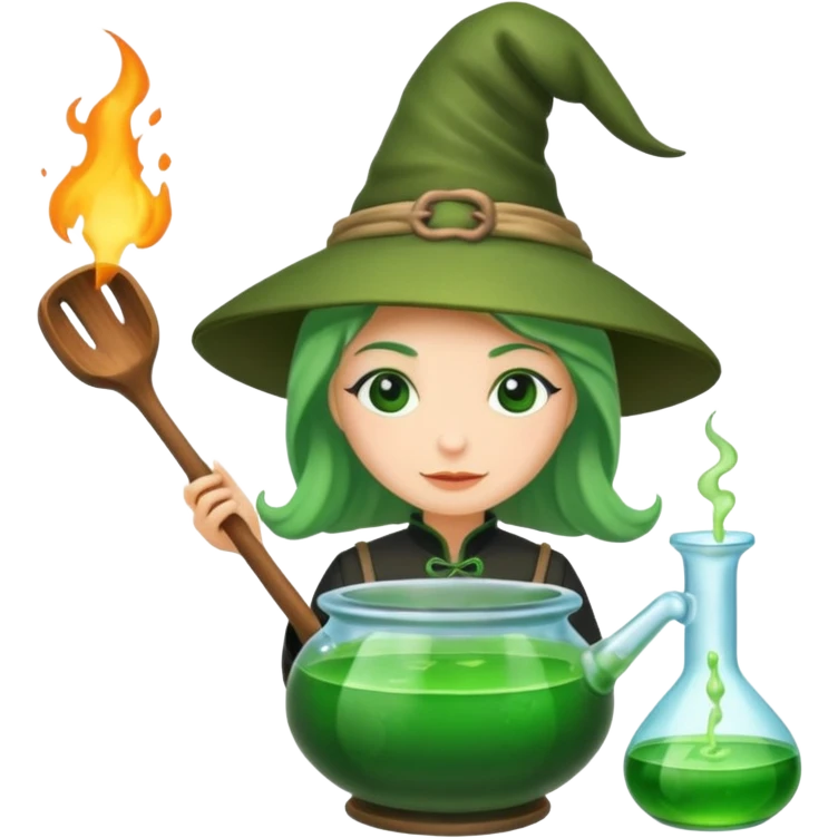 green witch cooking potion emoji
